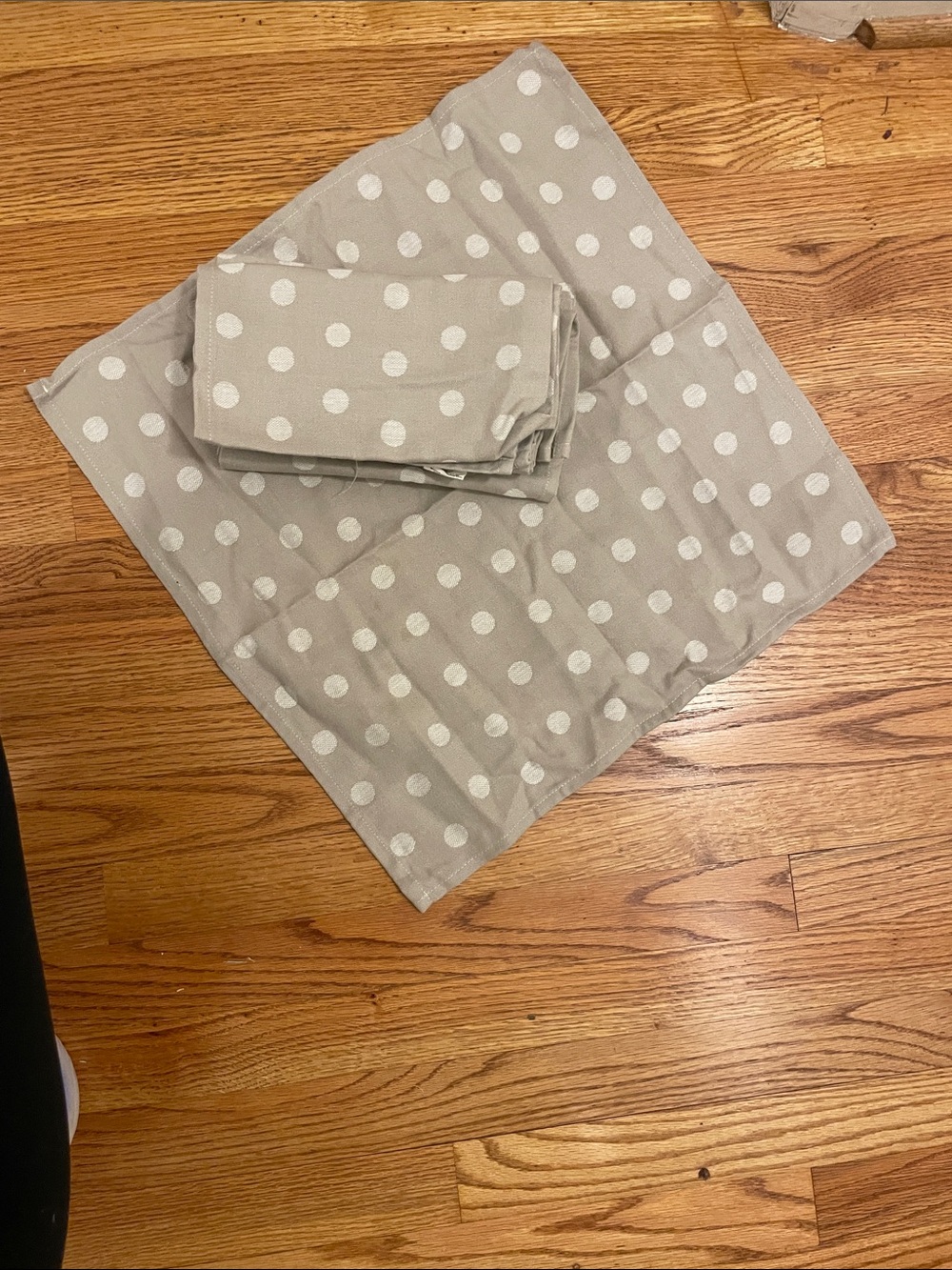 Polka Dot Linen Napkins - Neutral Taupe with White Dots